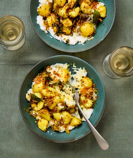 Meera Sodha’s pickled new potatoes with curd rice.