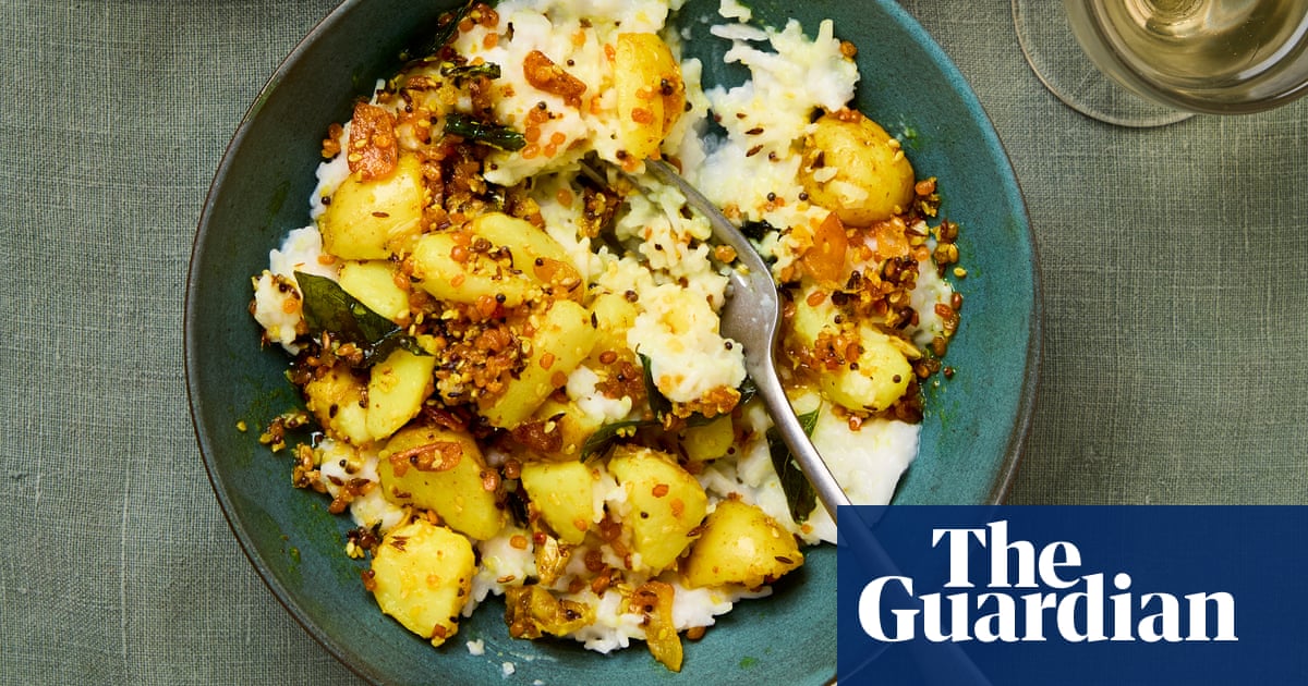 Meera Sodha's vegan recipe for pickled new potatoes with curd rice