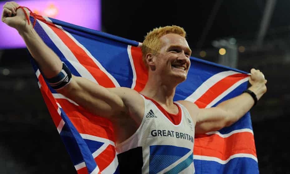Greg Rutherford celebrates winning gold in the long jump at London 2012. He says: ‘The atmosphere in stadiums is going to be very weird.’