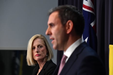 Australian finance minister Katy Gallagher and treasurer Jim Chalmers