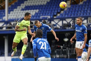 Newcastle United’s Callum Wilson (left) heads home the opening goal of the game.