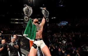 Conor McGregor, the first UFC fighter to hold two titles simultaneously.