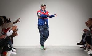 Fashion designer James Long takes his bow following the Iceberg show during London Fashion Week Men’s.