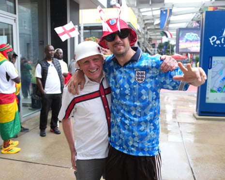 All the England paraphernalia is out.