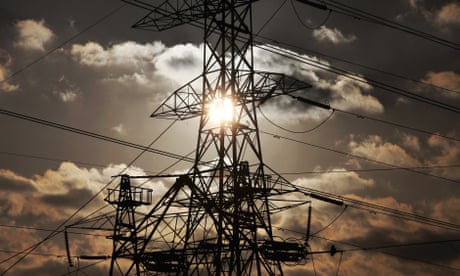 Electricity pylons in Newport, Wales