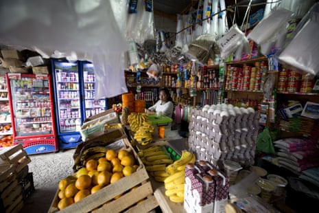 A woman works in a shop in Filo de Caballos.