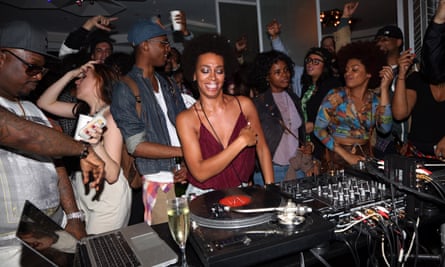 Solange Knowles spins at Boiler Room x W Do Not Disturb NYC at W Hotel Times Square, in New York.
