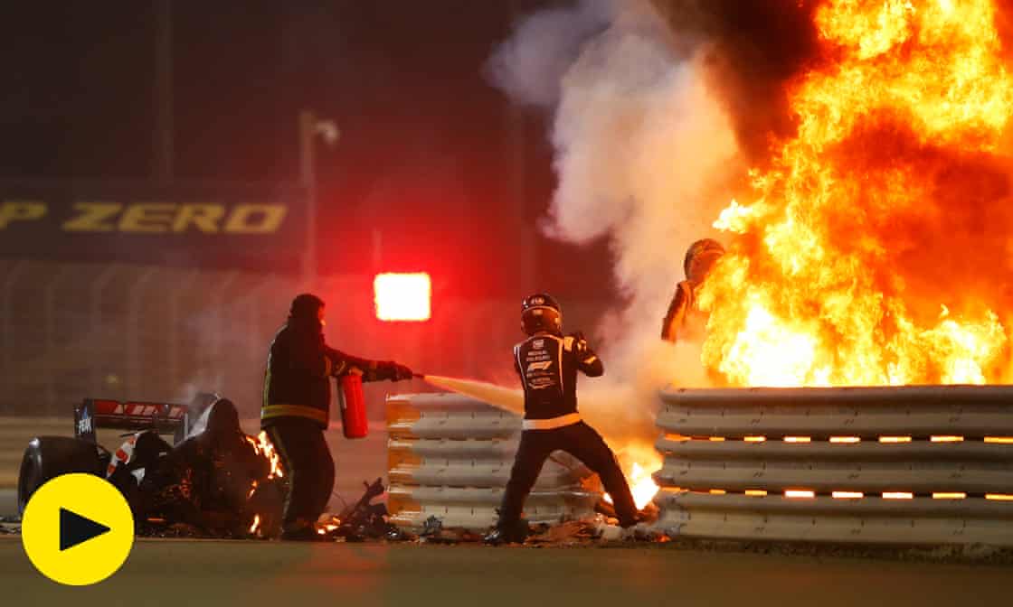Grosjean's 'life saved' by halo in remarkable escape from Bahrain crash