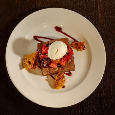 Brownie with honeycomb and ice-cream at Gateshead’s Bonny Comet.