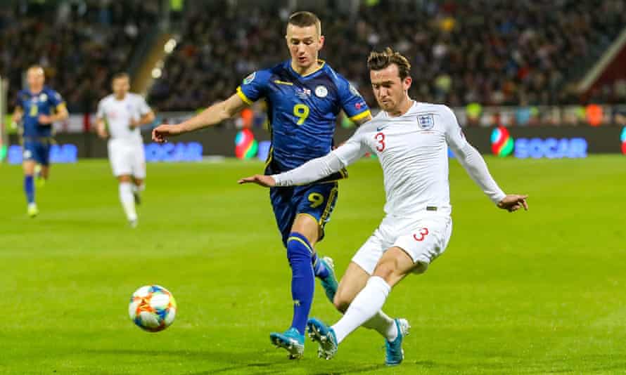 Ben Chilwell en action au Kosovo en novembre 2019, lors du dernier match de qualification de l'Angleterre à l'Euro 2020