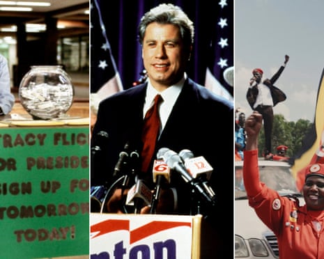 Reese Witherspoon in Election; John Travolta in Primary Colors; Bobi Wine: The People's President.