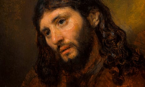 A detail from Rembrandt’s rapidly painted Study of the Head and Clasped Hands of a Young Man as Christ in Prayer.