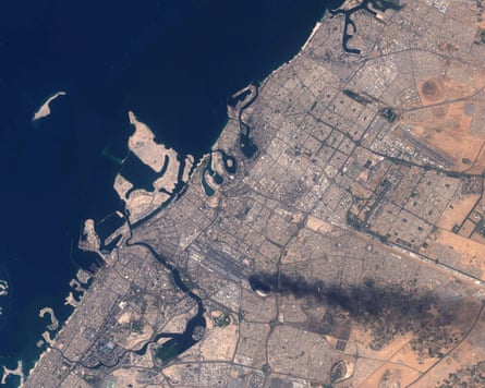Smoke rises over Dubai international airport