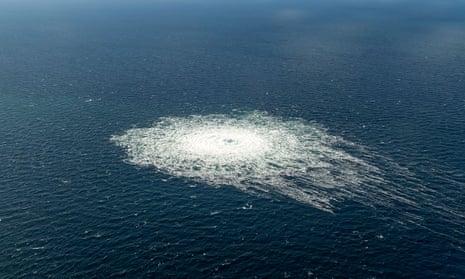 gas leak bubbling to surface of Baltic Sea