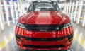 A Range Rover Sport sports utility vehicle at Tata Motors Ltd.'s Jaguar Land Rover vehicle manufacturing plant in Solihull.