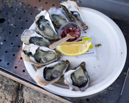A plate of oysters