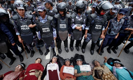 Nepalese women protest against the draft constitution in August. Those on the frontline of campaigning for women’s rights are often neglected by those holding the purse strings.
