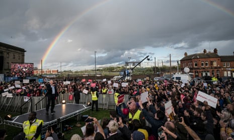 Jeremy Corbyn at a Labour rally in Birmingham on 6 June.