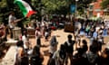 Students rally at pro-Palestinian demonstration on the campus of George Washington University in DC on Thursday.