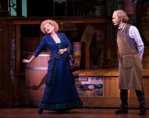 Bette Midler, with David Hyde Pierce as her target, Horace Vandergelder.