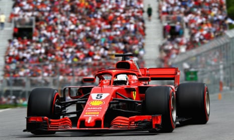 Sebastian Vettel dominated the Canadian Grand Prix in his Ferrari to catapult himself back into the driving seat in the F1 drivers’ championship ahead of Lewis Hamilton.