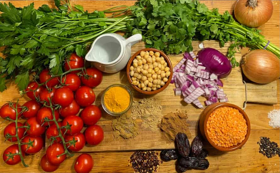 The ingredients for Jane’s Moroccan harira soup