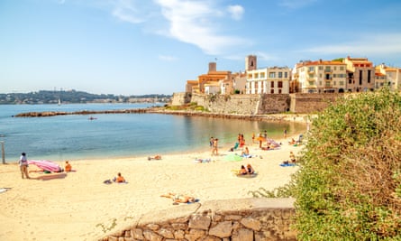 On the beach in Antibes.