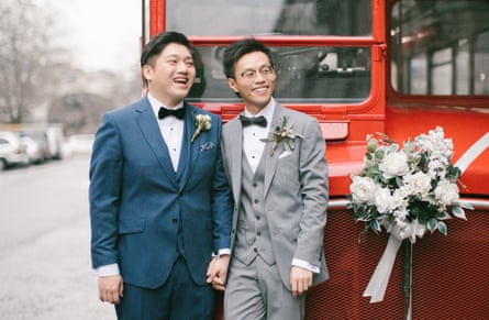 The London wedding of Edgar Ng, left, and Henry Li.