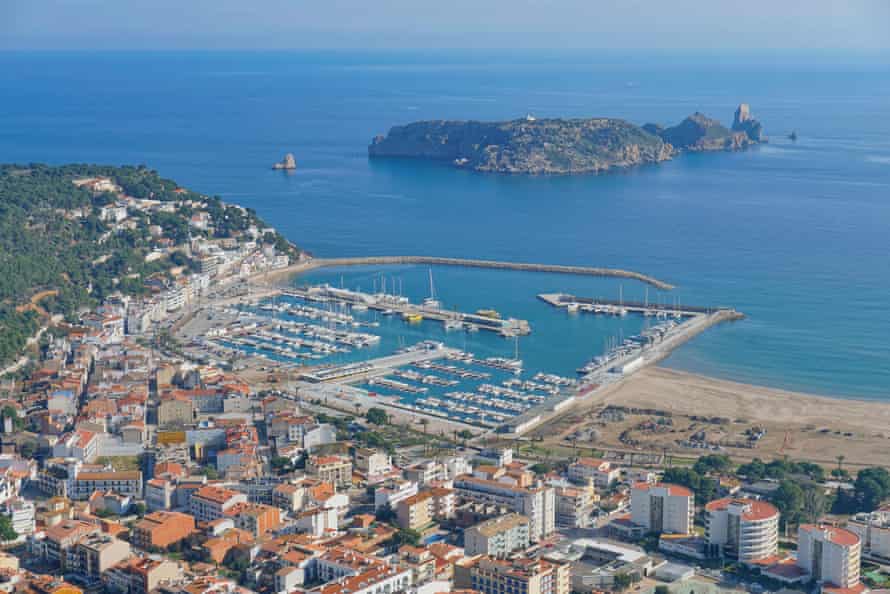 L’Estartit on the Costa Brava in Spain, aerial view