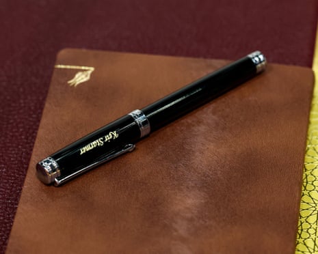 A pen with the name of British prime minister Keir Starmer, on the day of a meeting of the North Atlantic Council (NAC) during the Nato leaders' summit in Ankara, Turkey.