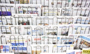 Newsstand full of German newspapers