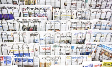Newsstand full of  German newspapers