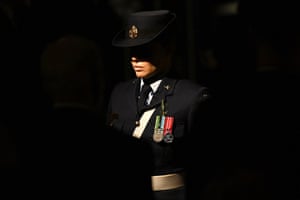 A member of the Catafalque party participates in the annual Anzac Day service at the Martin Place Cenotaph in Sydney.