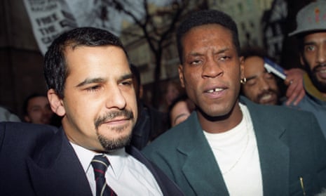Two of the Cardiff Three, Yusef Abdullahi and Stephen Miller, pictured in 1992 after they were freed by the court of appeal.