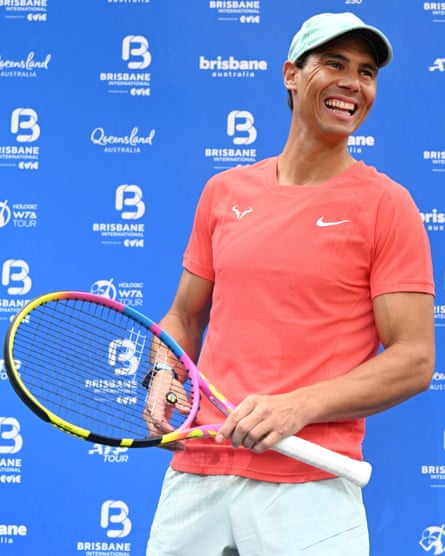 Rafael Nadal attends a ‘meet the fans’ event at the Queen Street Mall ahead of the 2024 Brisbane International