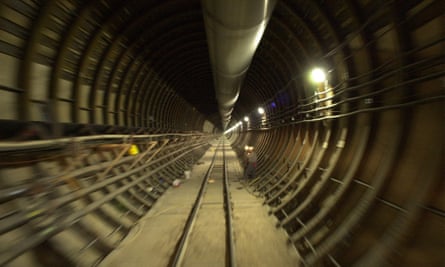 The tunnel at the Yucca Mountain Project in Nevada
