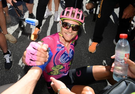 EF Education - Easypost's Magnus Cort looks pleased with his stage victory.