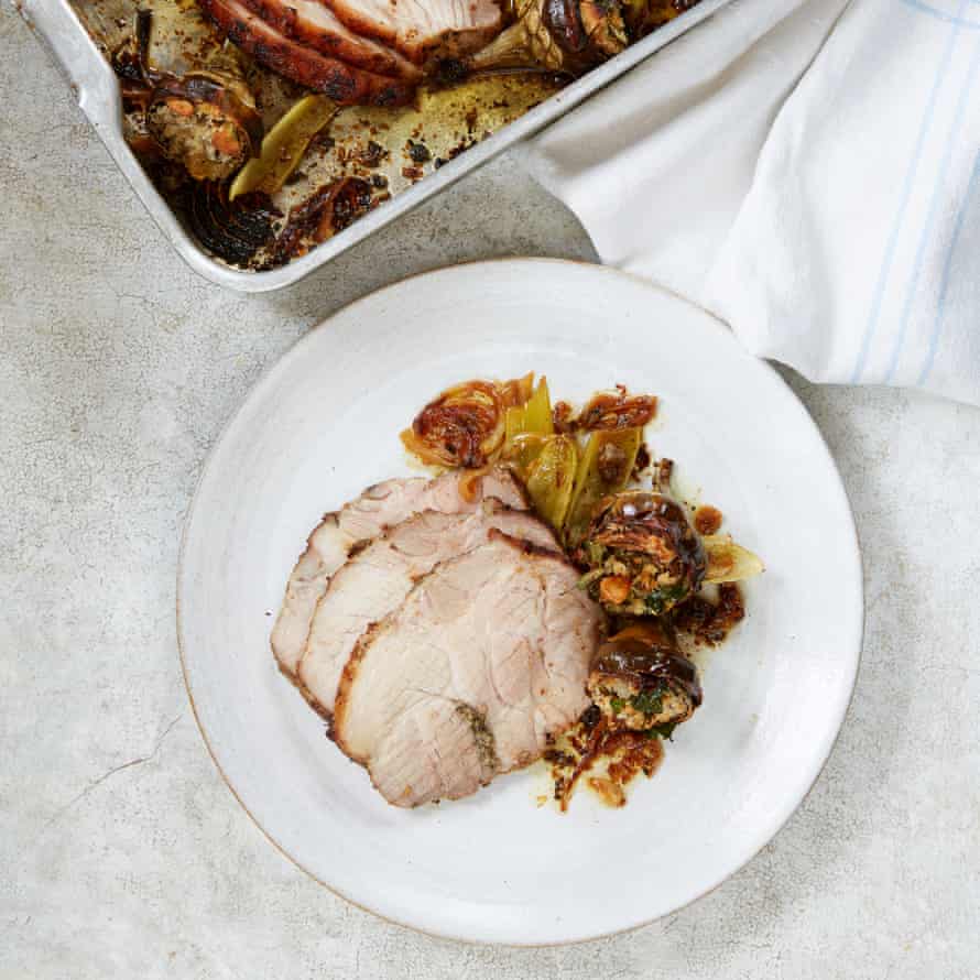 Roast pork and artichokes