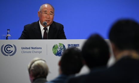 China's special climate envoy, Xie Zhenhua speaks during a joint China and US statement on climate.