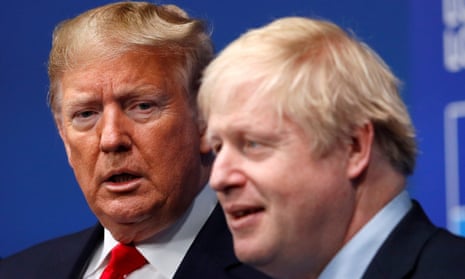 Donald Trump and Boris Johnson at NATO summit.