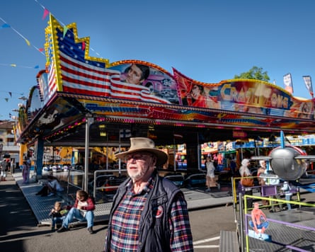 Fun fair in the centre of Landstuhl, home of some US soldiers in Germany.