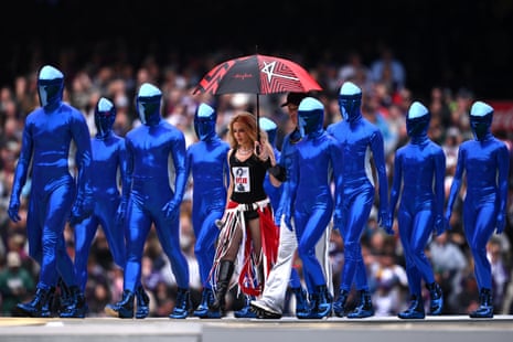 Kylie Minogue performs at the MCG