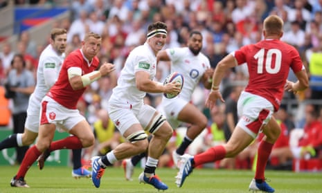 Tom Curry in action for England during the 33-19 victory against Wales at Twickenham.