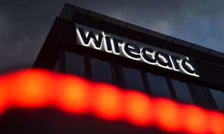 Wirecard logo at its headquarters in Aschheim near Munich, Germany