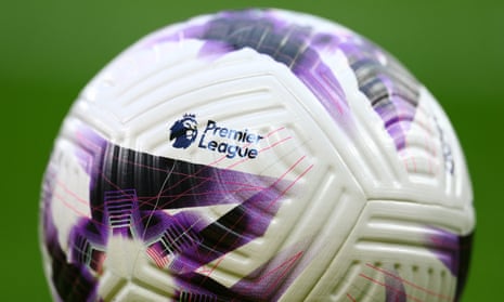 General view of a Premier League match ball