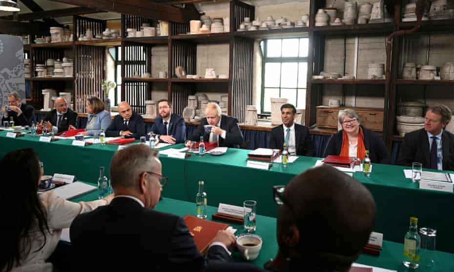 Boris Johnson hosting a cabinet away day at Middleport Pottery in Stoke-on-Trent on Thursday.