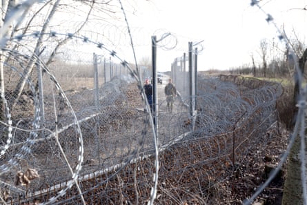 Border patrol at Hungary-Serbia border
