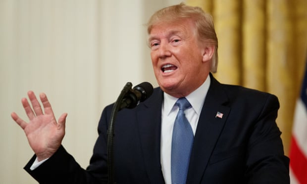 Donald Trump speaks during an event at the White House in Washington D.C., the United States, July 8, 2019