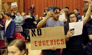 Students in Vermont turn their backs to Charles Murray during a lecture in March last year.