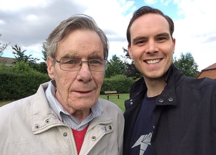 Alistair takes a selfie with his dad in South Wonston park, near to where they lived. One of the benches in the park is dedicated to Alistair’s brother, Tim, and will soon also have a plaque for his dad.